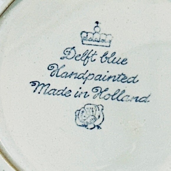 Delft Blue Holland Vintage Porcelain Hand-painted 6 Inch Windmill Seaside Plate - Picture 8 of 12